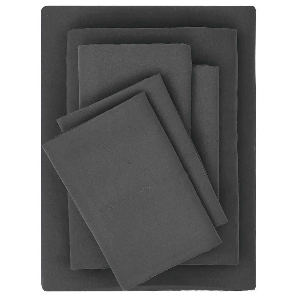 Pem America 4-Piece Twin Sheet Set in Charcoal Grey, , large