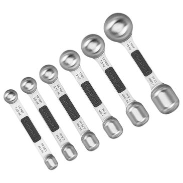 Cuisinart 6-Piece Magnetic Measuring Spoon Set in Black and Stainless Steel, , large