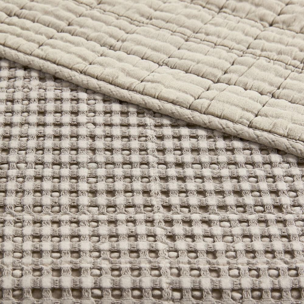 Levtex Mills Waffle 3-Piece King Quilt Set in Taupe, , large