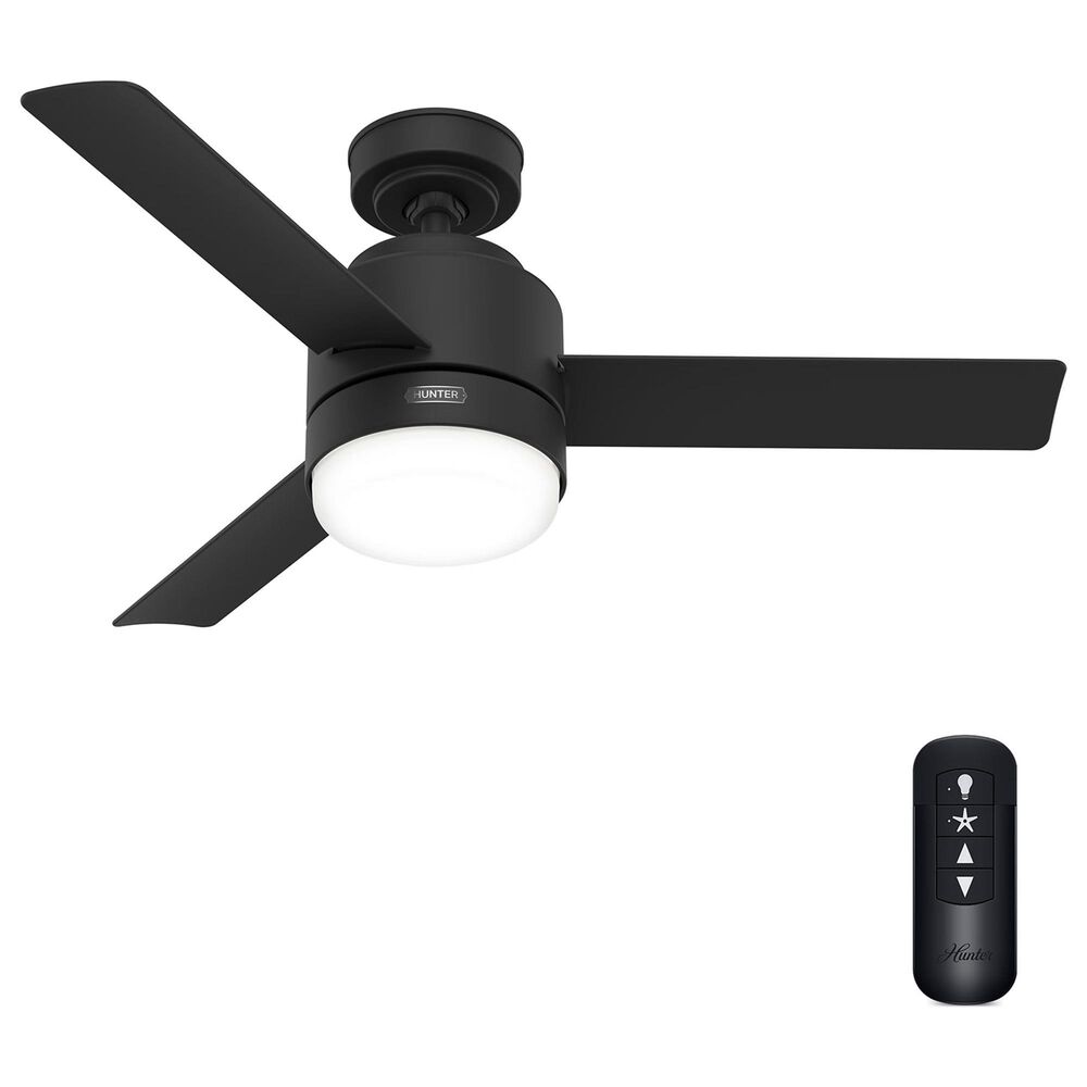Hunter Gilmour 44&quot; Outdoor Ceiling Fan with LED Lights in Matte Black, , large