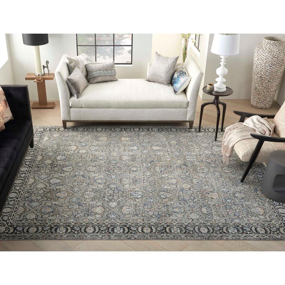 Nourison Starry Nights STN10 10&#39; x 13&#39; Grey and Navy Area Rug, , large