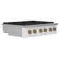 Cafe 36" Natural Gas Rangetop with 6-Burner in Matte White and Brushed Bronze, , large