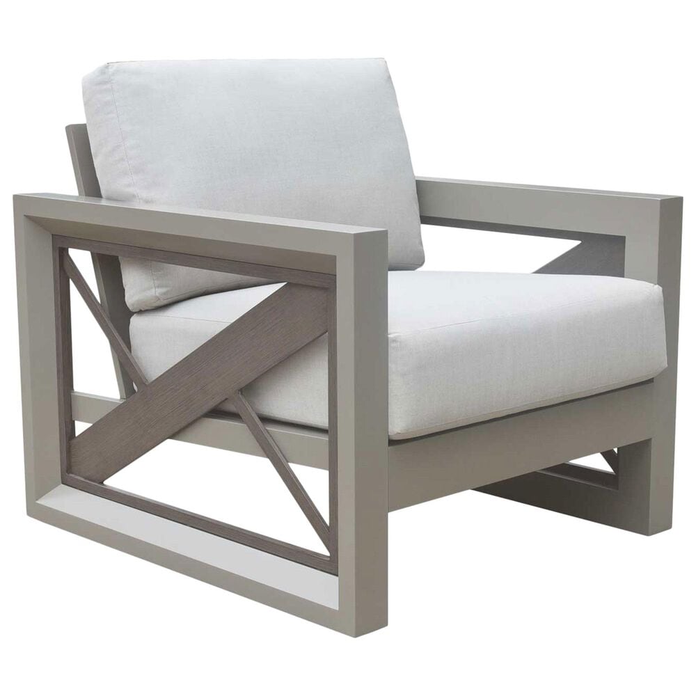 Steve Silver Dalilah Patio Arm Chair with White Cushion in Gray, , large