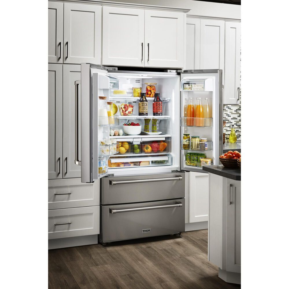 Thor Kitchen 36&quot; Counter Depth Professional French Door Refrigerator in Stainless Steel, , large