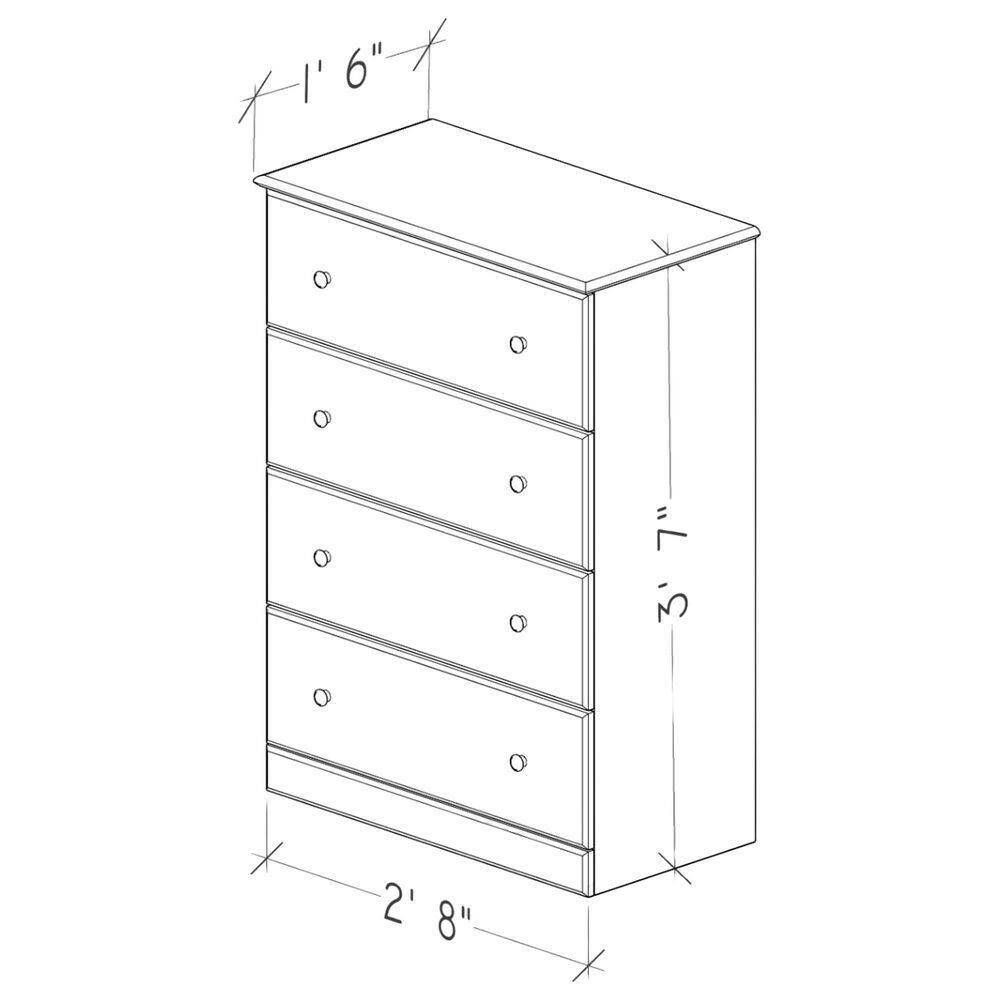 Lemoore Essential 32&quot; 4-Drawer Chest in Rockport White, , large