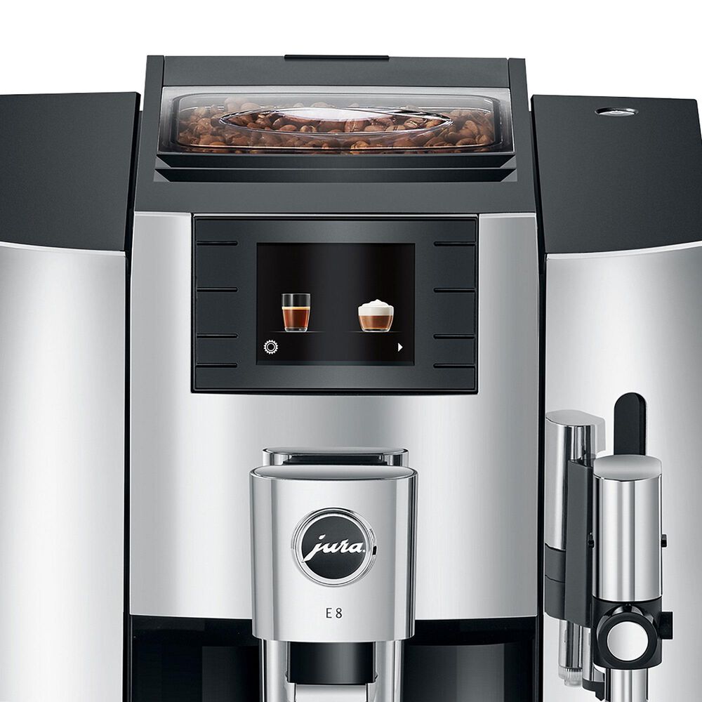 Jura E8 Automatic Espresso and Coffee Machine in Chrome, , large