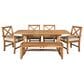 Walker Edison 6-Piece Butterfly Leaf Patio Dining Set in Brown, , large