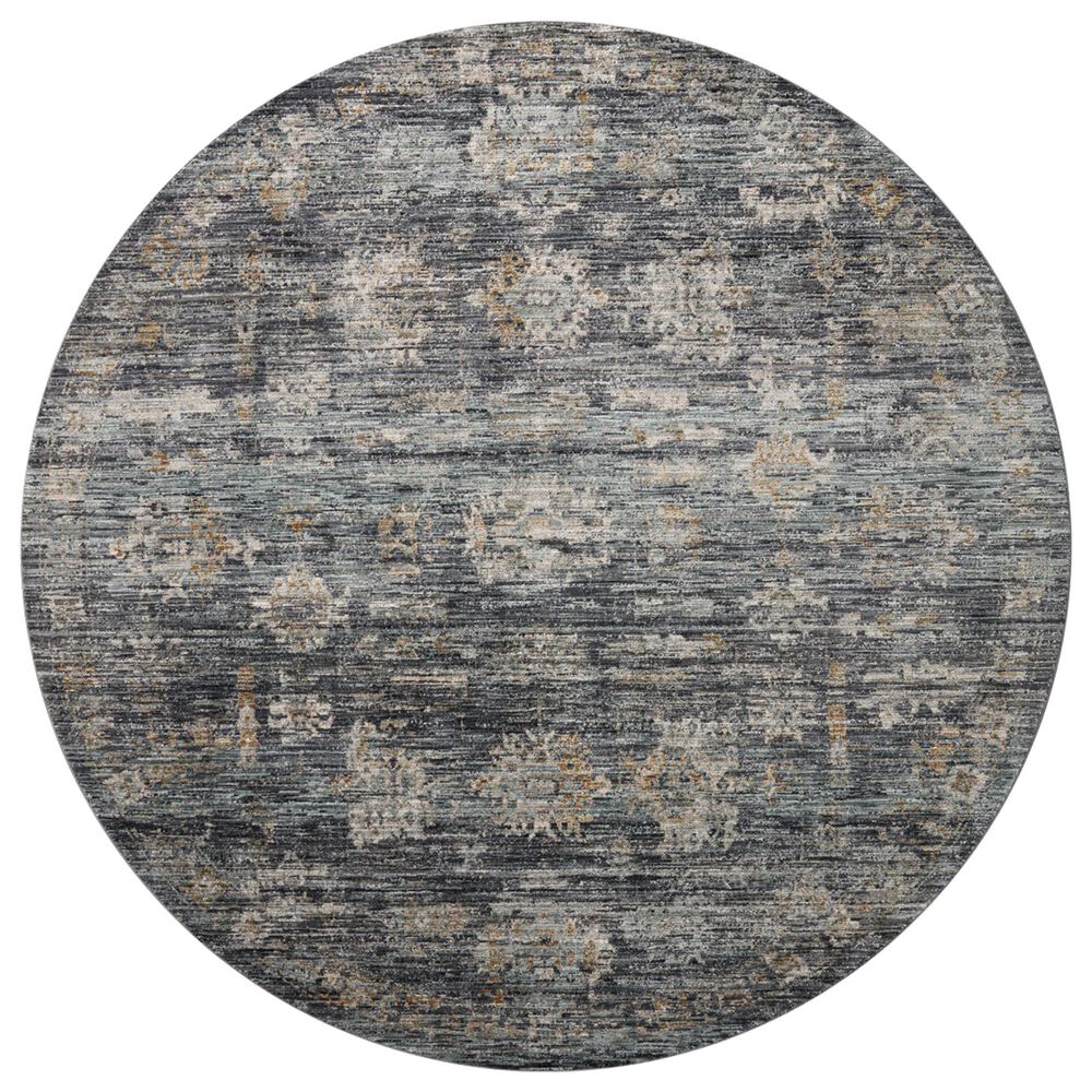 Loloi Katherine 7"10" Round Ink and Jade Area Rug, , large