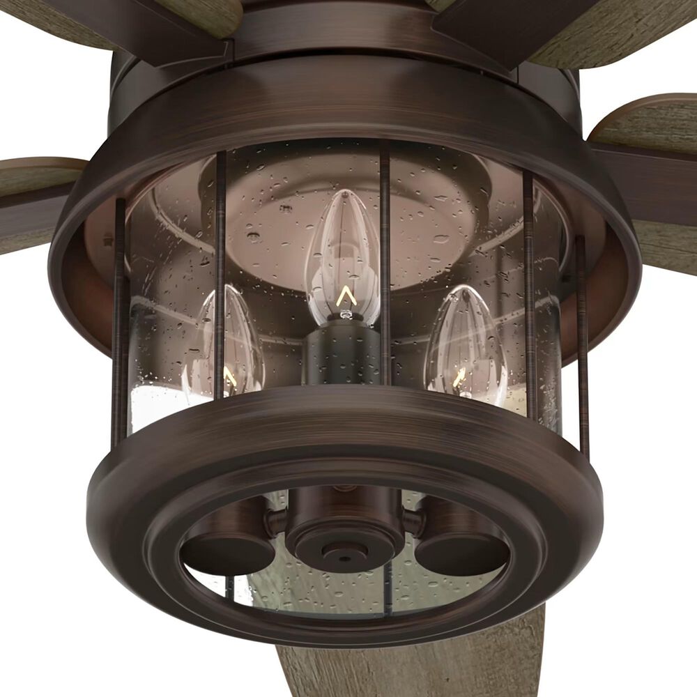 Hunter Coral Bay 52&quot; Outdoor Ceiling Fan with Lights in Weathered Copper, , large