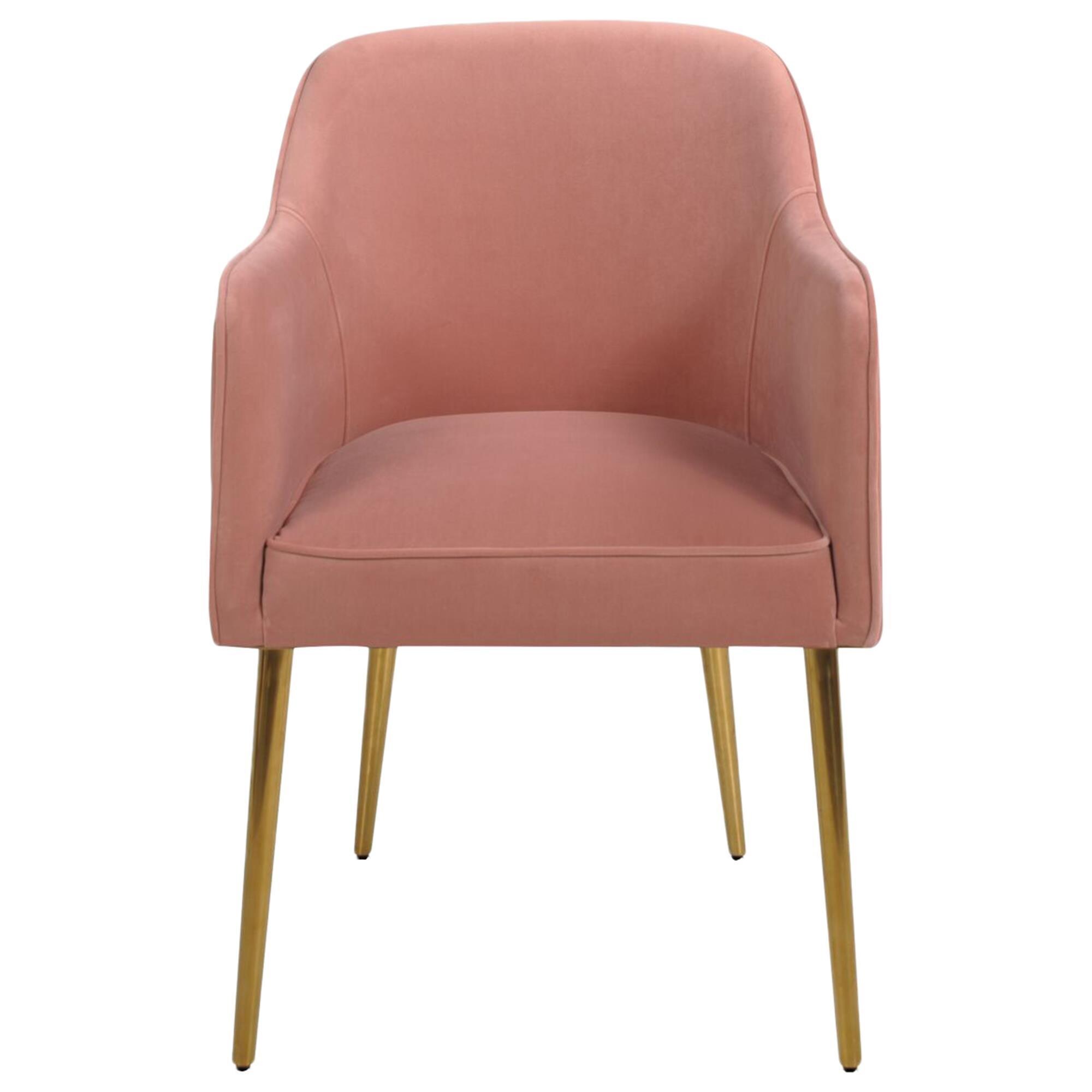 blush mid century chair