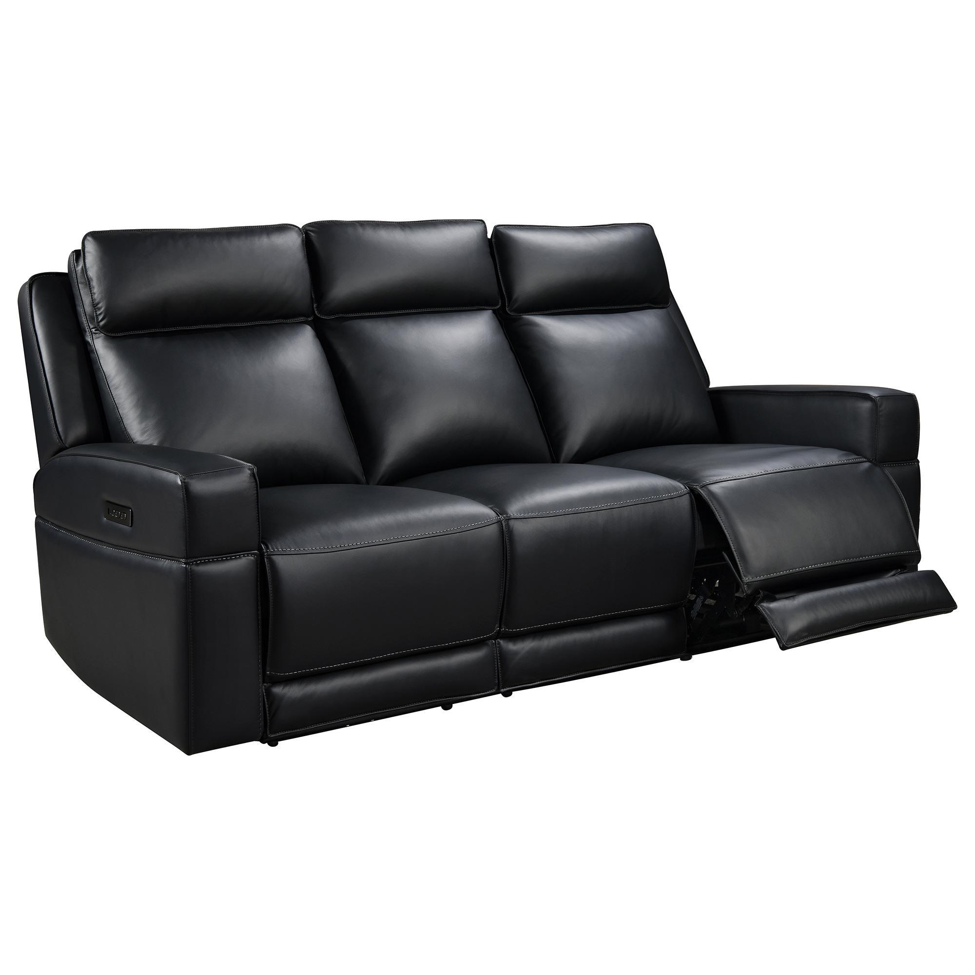 Italiano Furniture Valley Power Reclining Sofa in Black | NFM