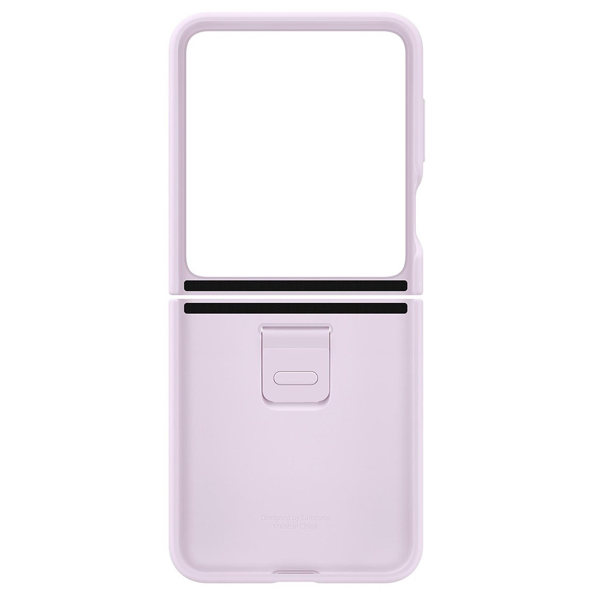 samsung silicone cover with ring for galaxy z flip3 lavender