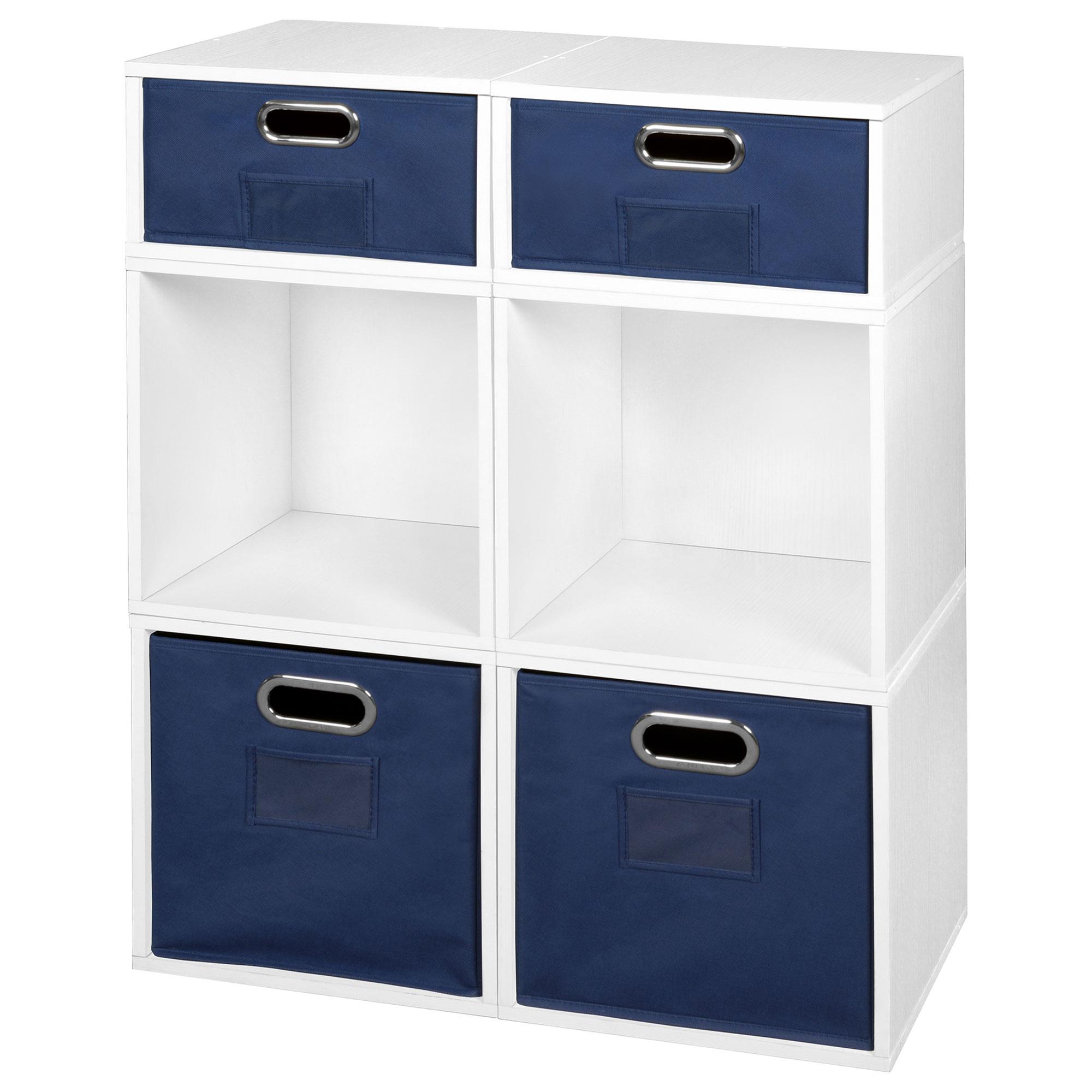 Niche Cubo Half-Size Foldable Fabric Storage Bins Set of 6 Blue