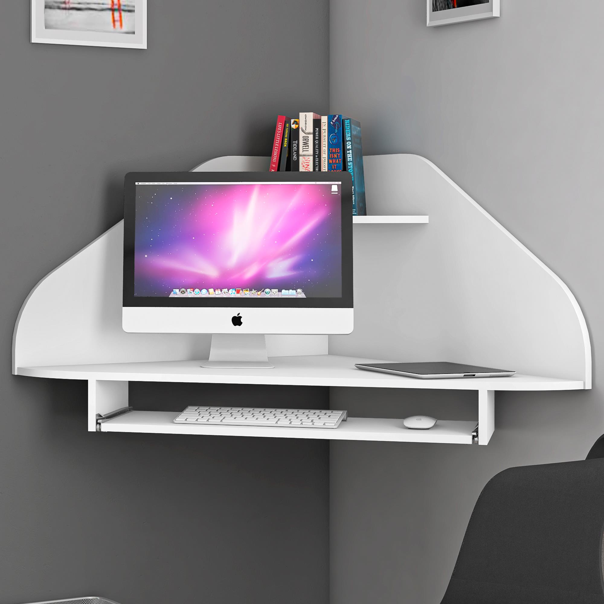 mainstays 6 cube storage computer desk white