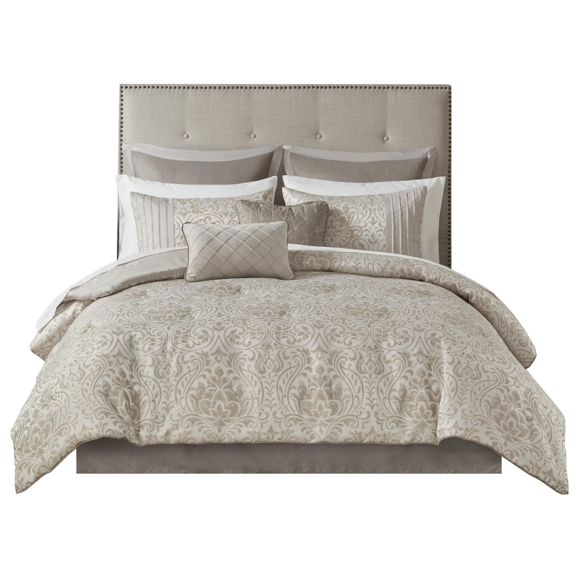 Hampton Park Emilia 12-Piece California King Comforter Set in Khaki | NFM