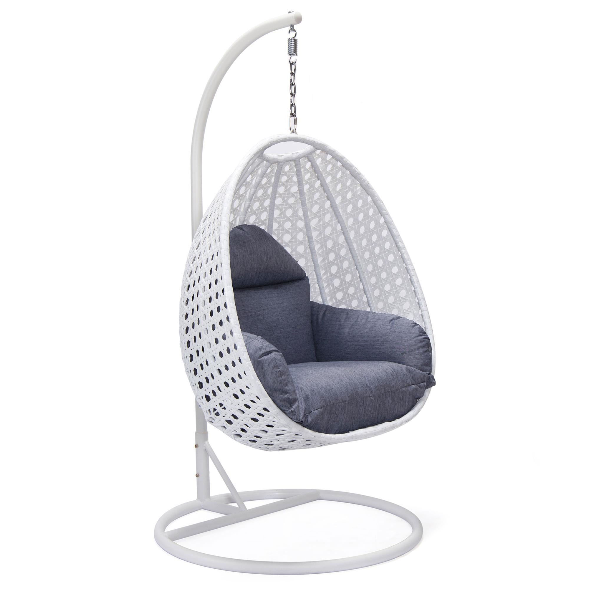 White hanging chair outlet with stand