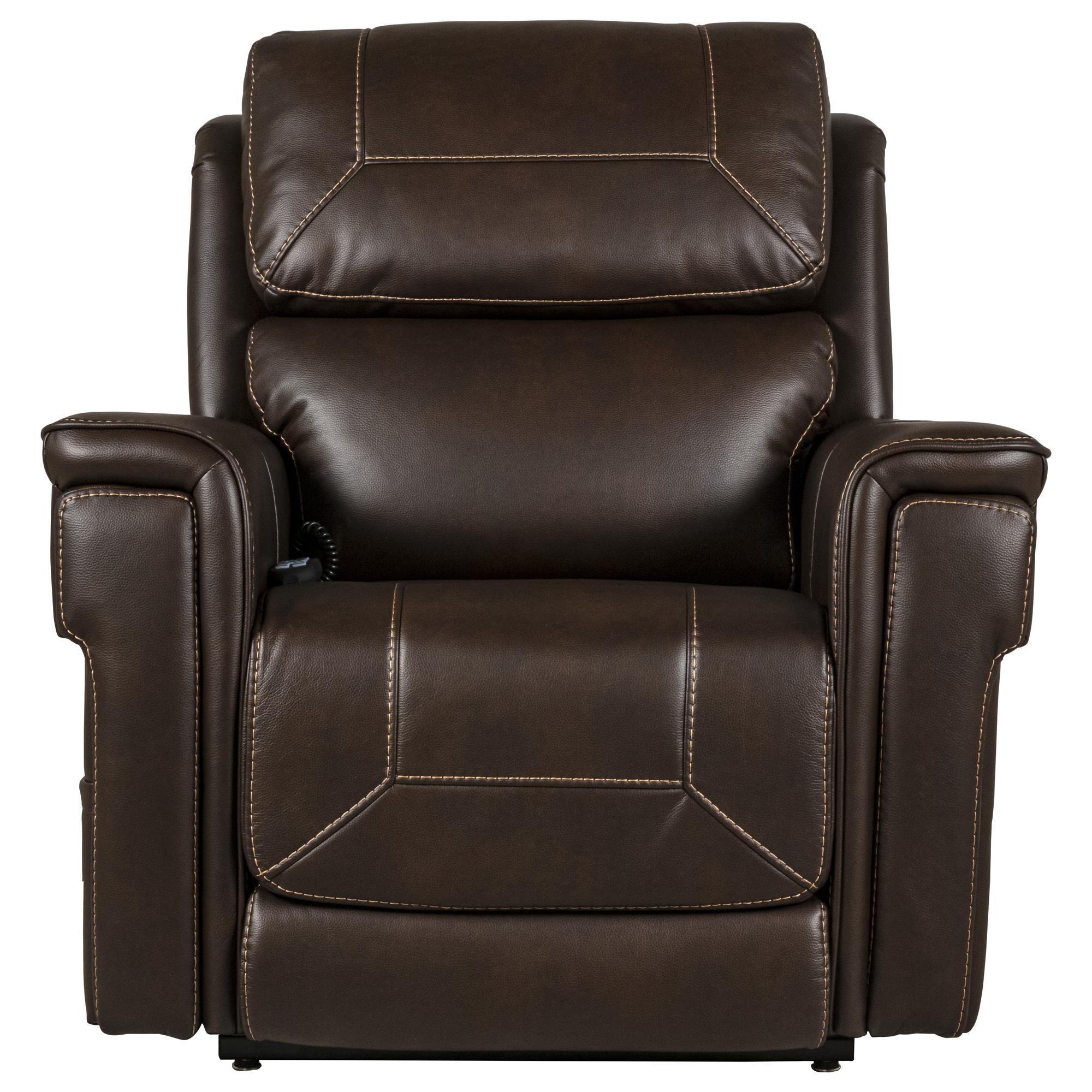 MotoMotion Leather Power Lift Recliner in Capricco Walnut | NFM