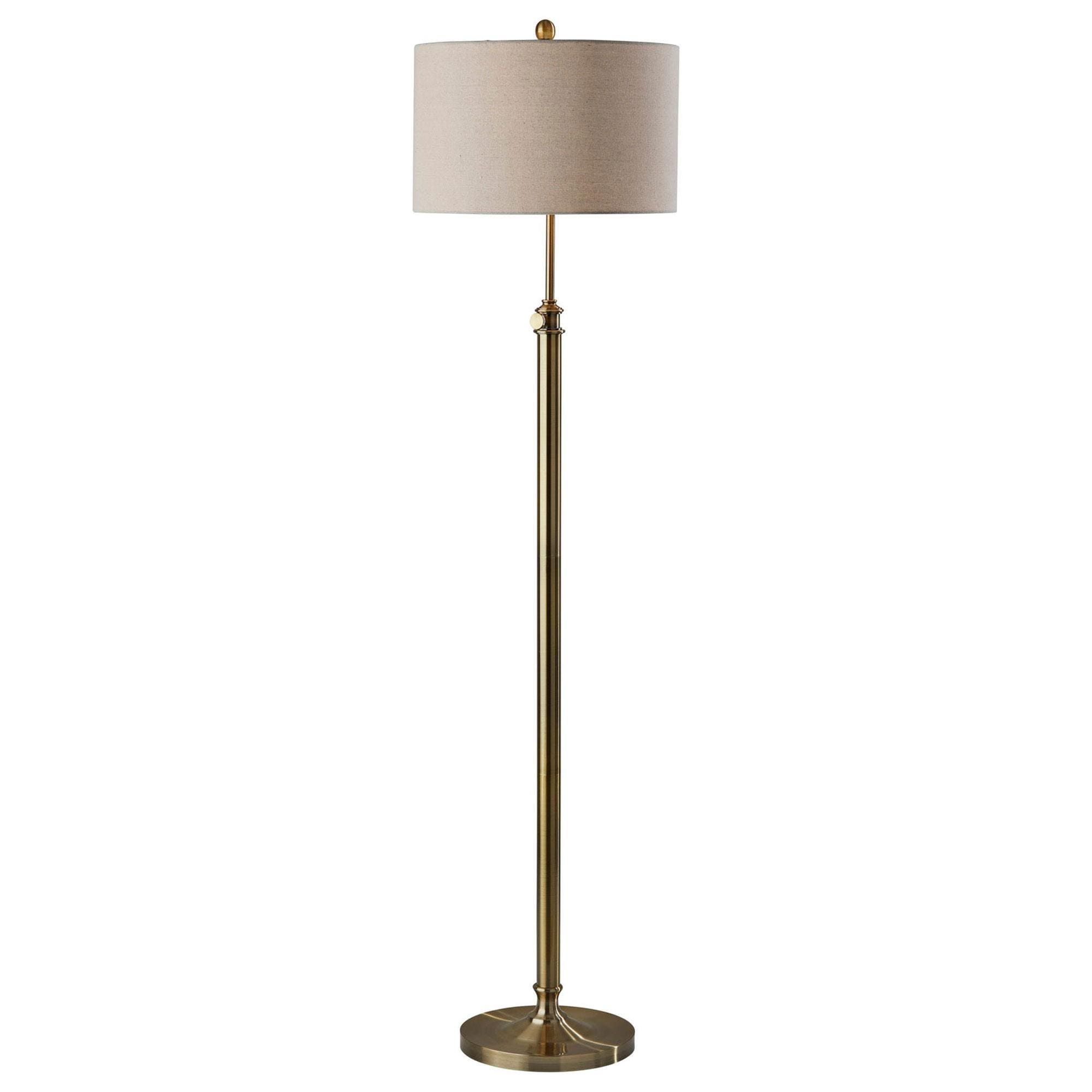 Adesso Barton Floor Lamp in Antique Brass | NFM