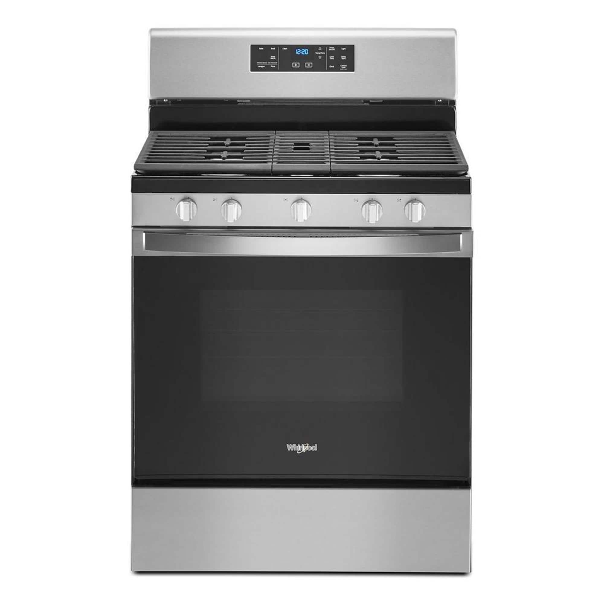 Whirlpool 5.0 Cu. Ft. Gas Range with Center Oval Burner in Fingerprint ...