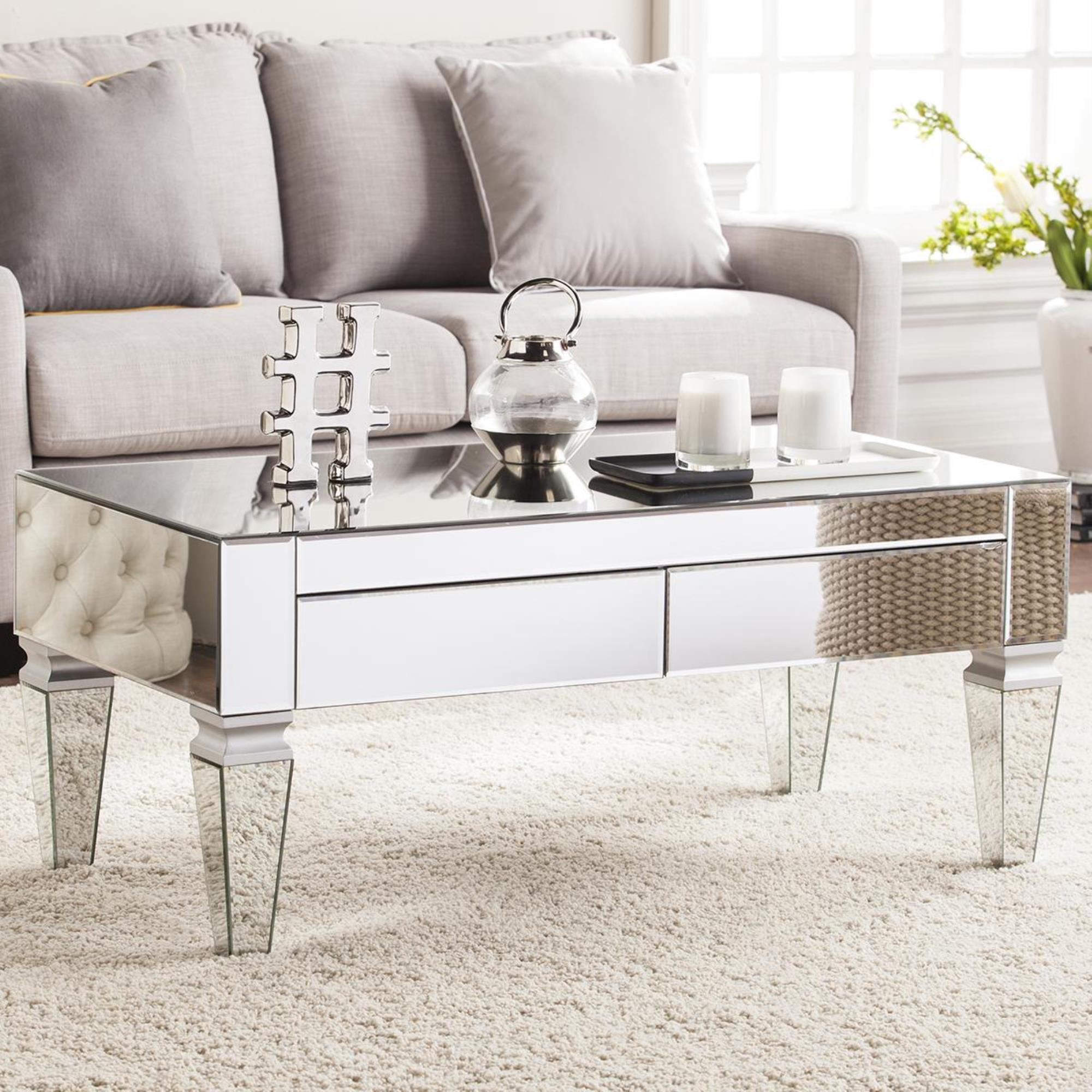 low mirrored coffee table