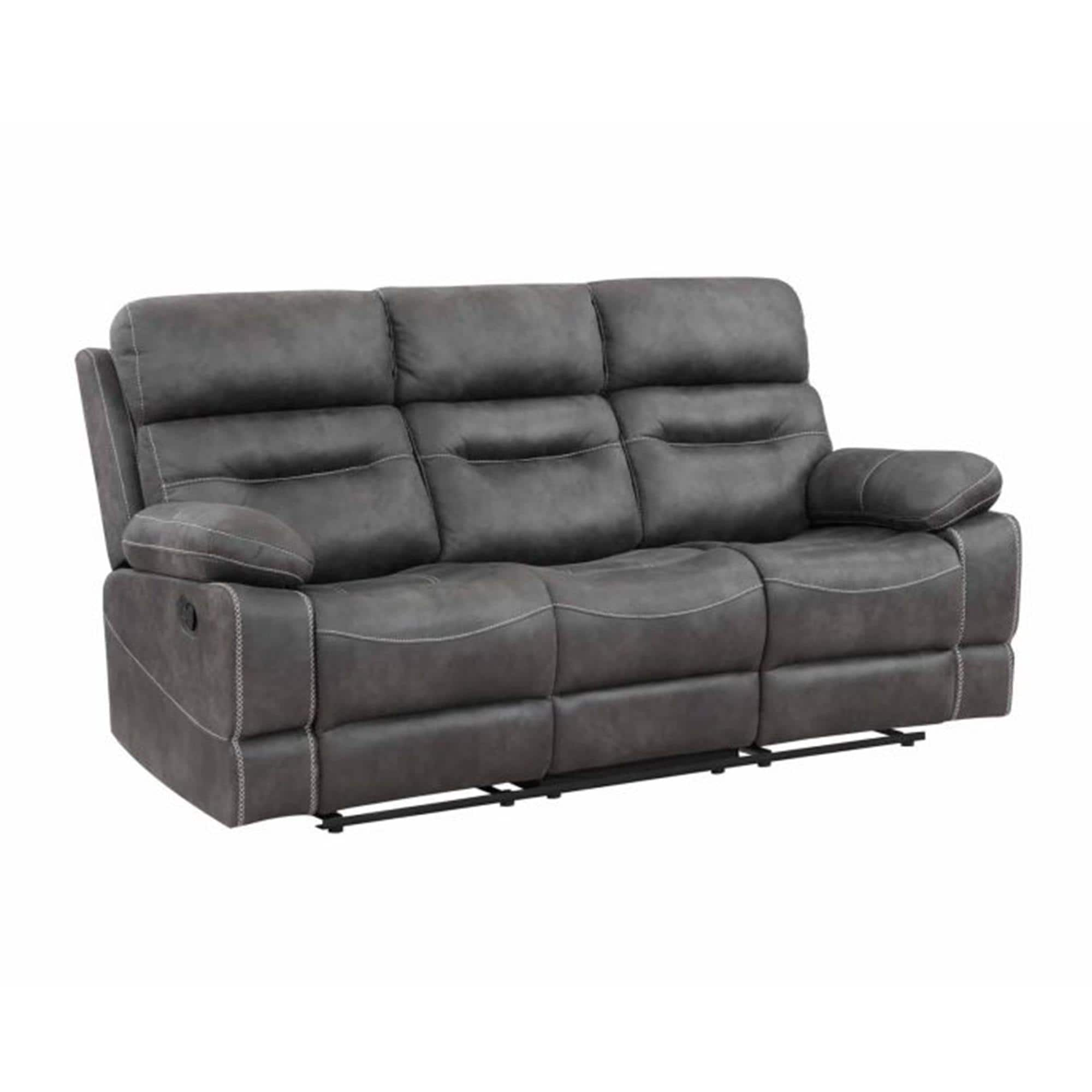 Steve Silver Rudger Manual Reclining Sofa in Gray | NFM