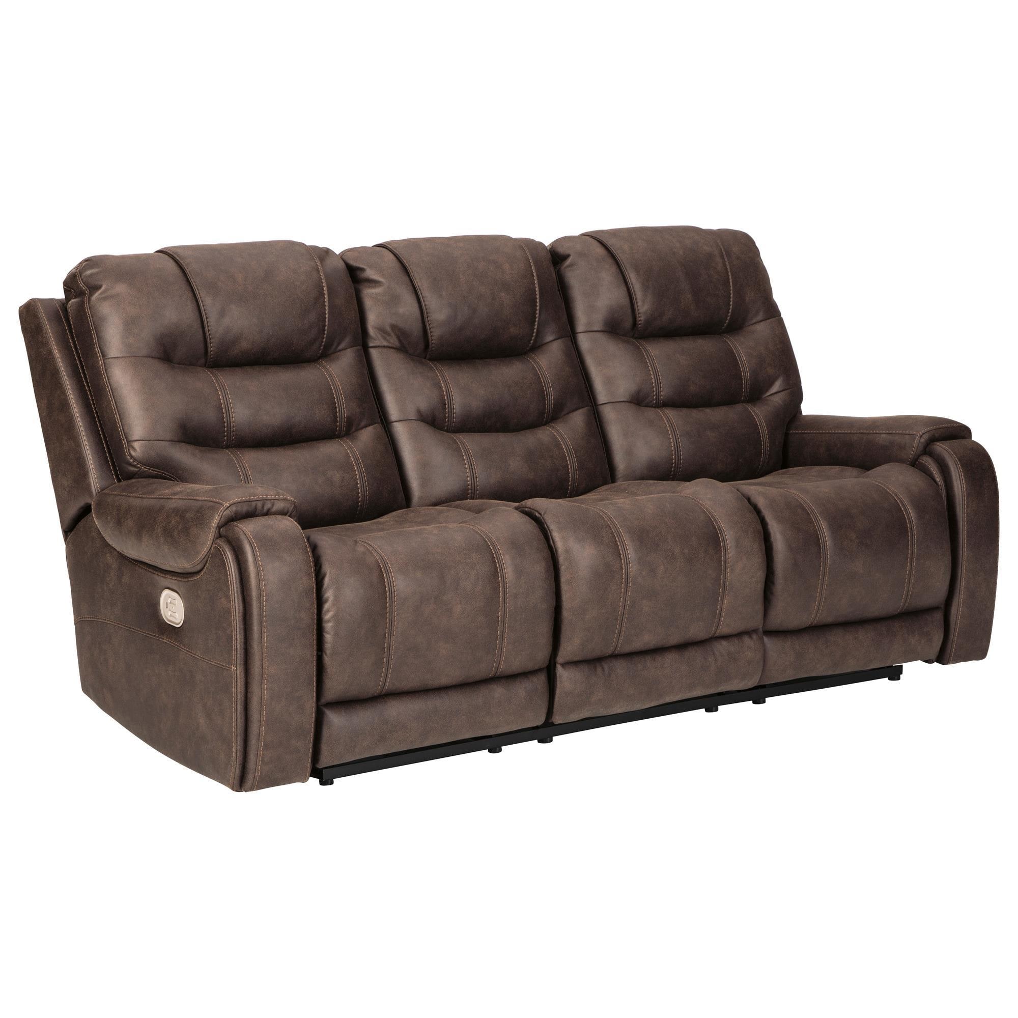 Signature Design By Ashley Yacolt Power Reclining Sofa With Adjustable 