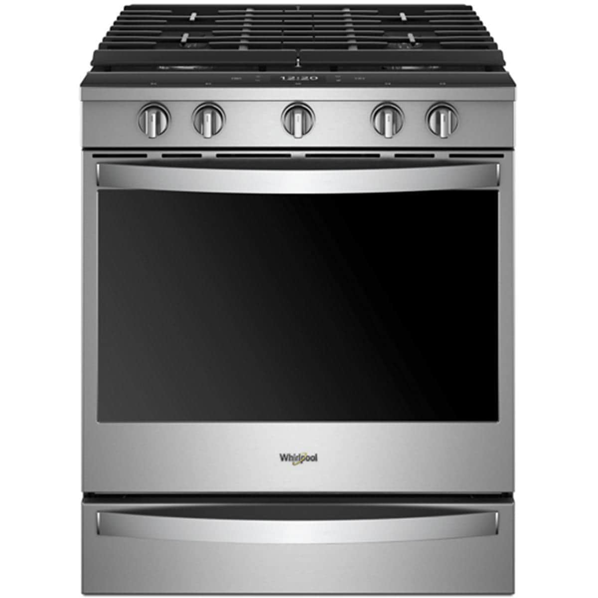 Whirlpool 5.8 Cu. Ft. Slide-In Gas Range with EZ-2-Lift Hinged Grates ...