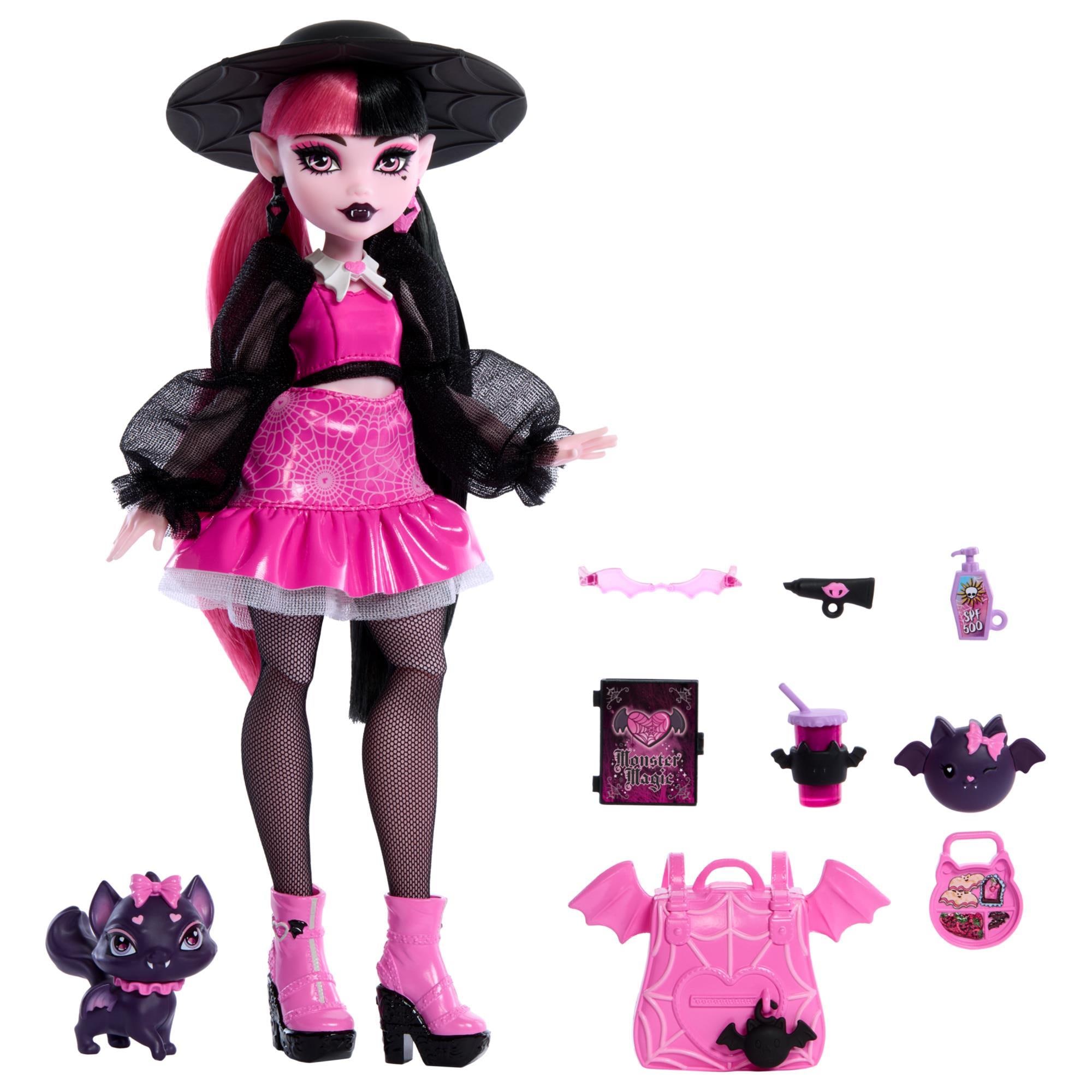 Mattel Draculaura Fashion Doll with Pet Count Fabulous and Accessories ...