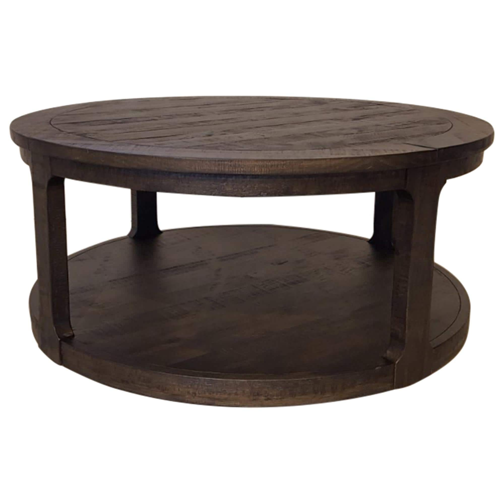 Nicolette Home Boswell Round Cocktail Table With Caster In Peppercorn Nebraska Furniture Mart