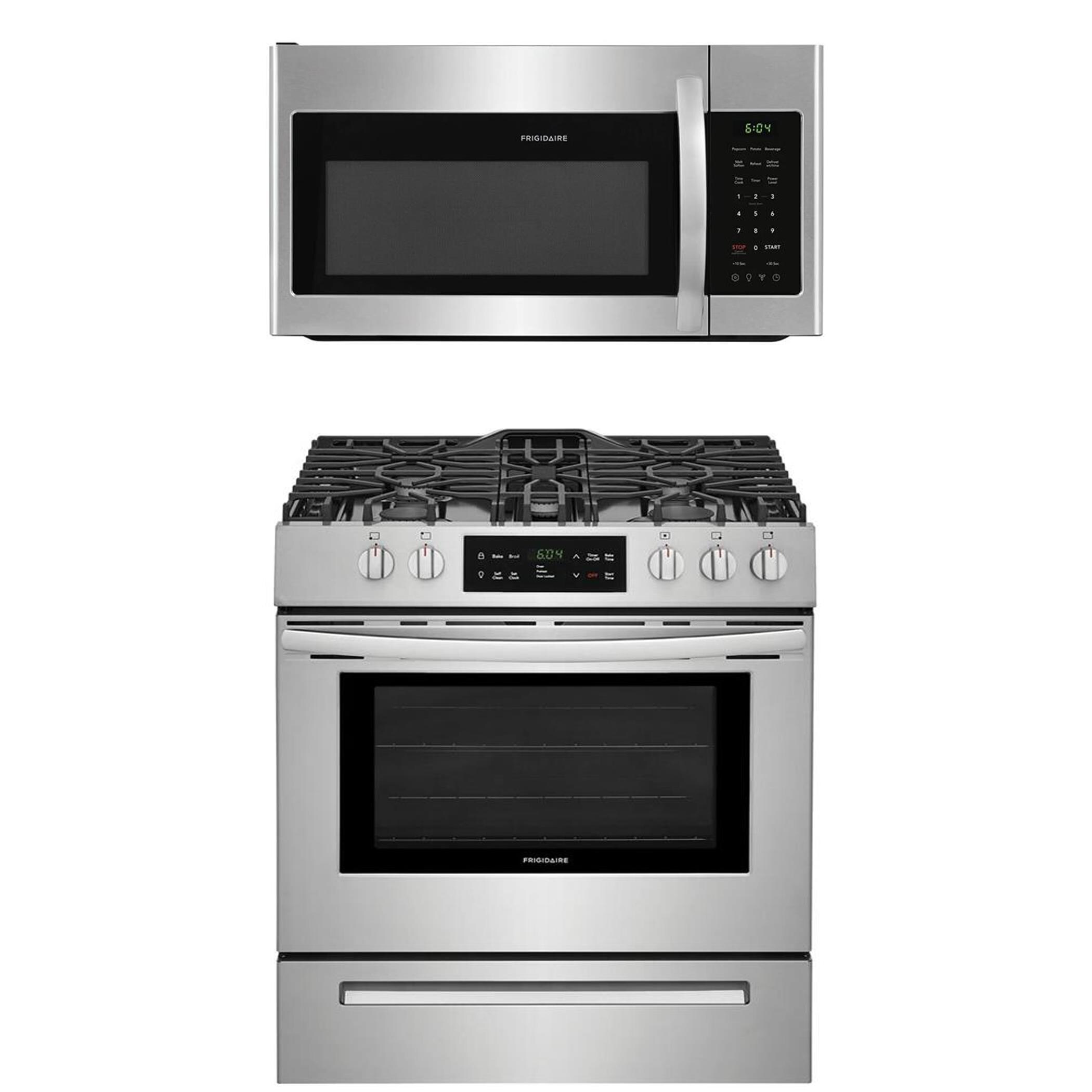 fridge and gas stove set