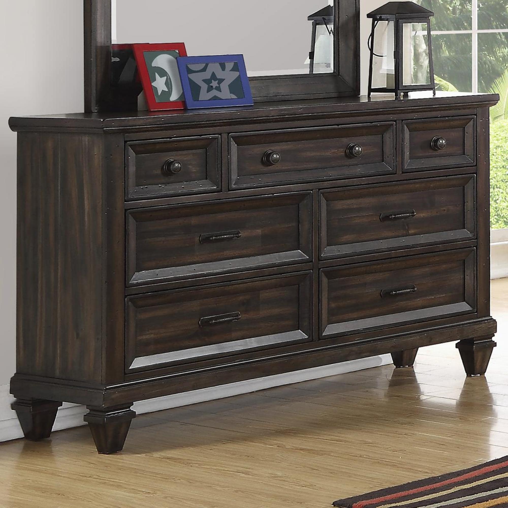 New Heritage Design Sevilla 7 Drawer Dresser in Walnut | Nebraska ...