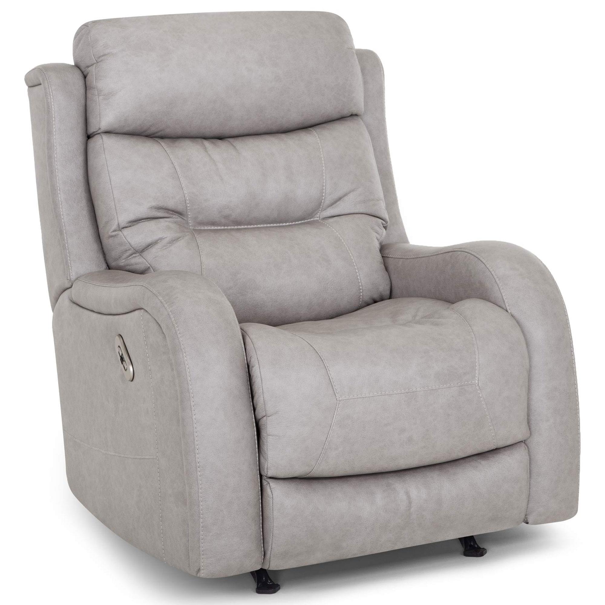 Moore Furniture Magnus Power Rocker Recliner in Scylla Ash | Shop NFM