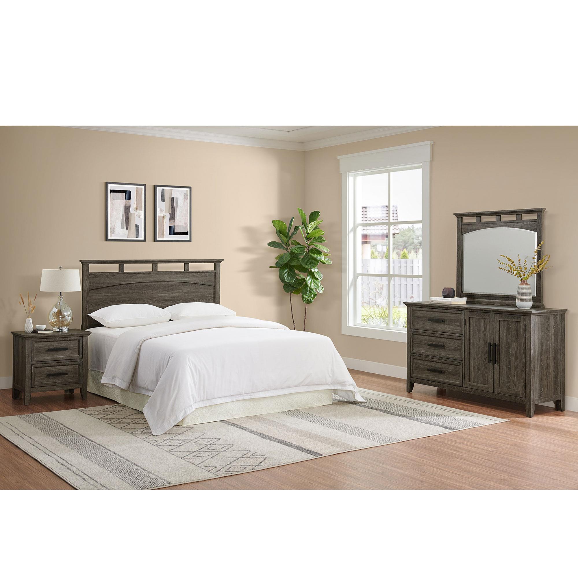 Mayberry Hill Matias 4-Piece Queen with Full Bedroom Set in Mocha Grey ...