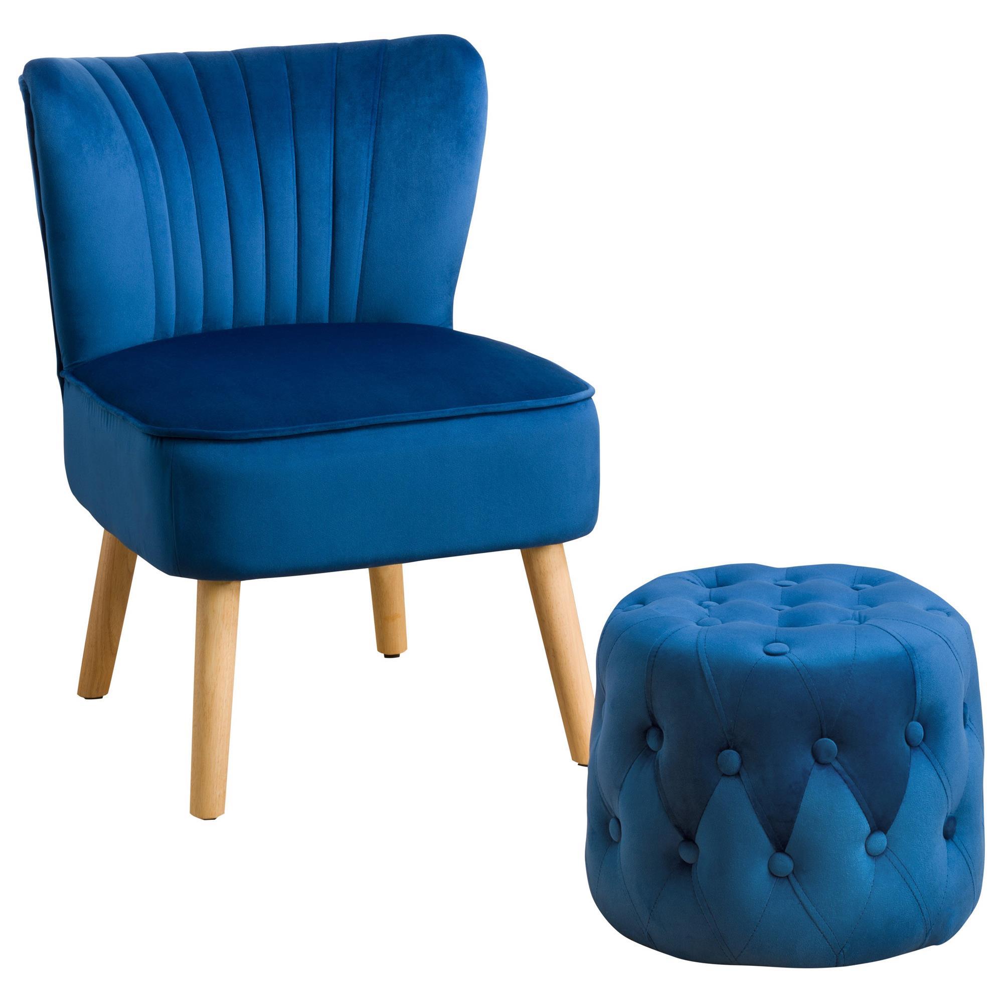 blue pouf chair