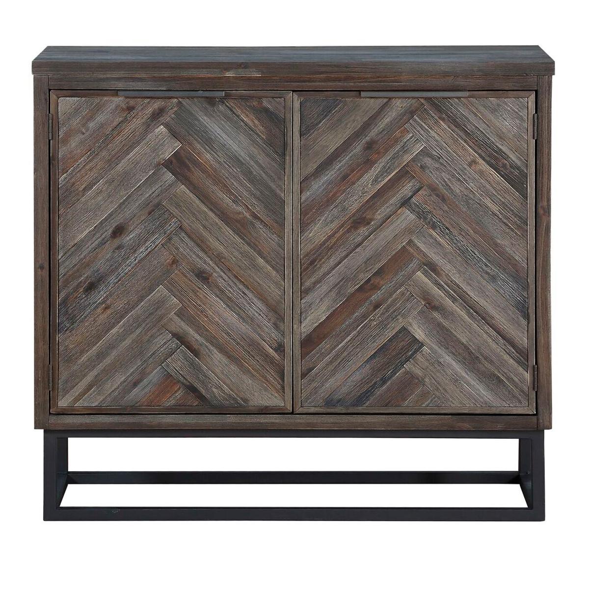 Herringbone accent deals cabinet