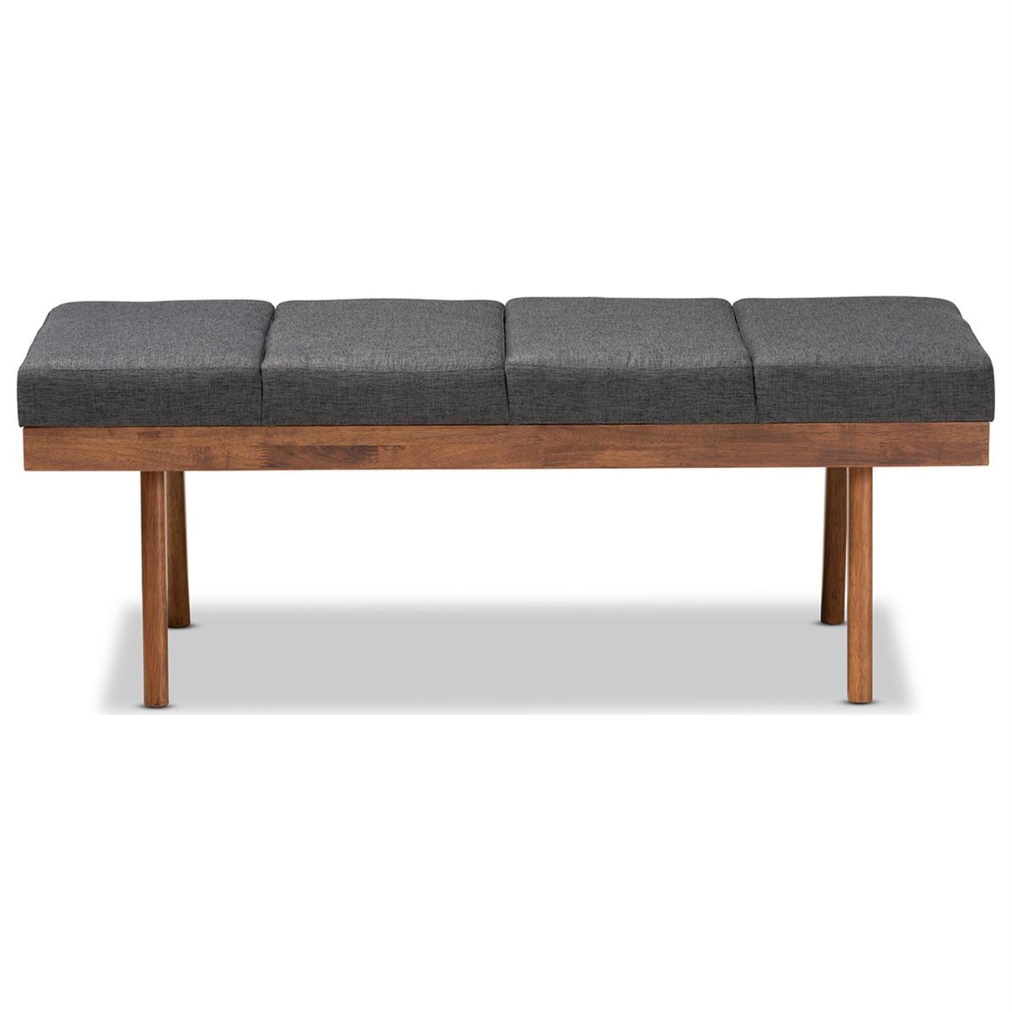 walnut upholstered bench