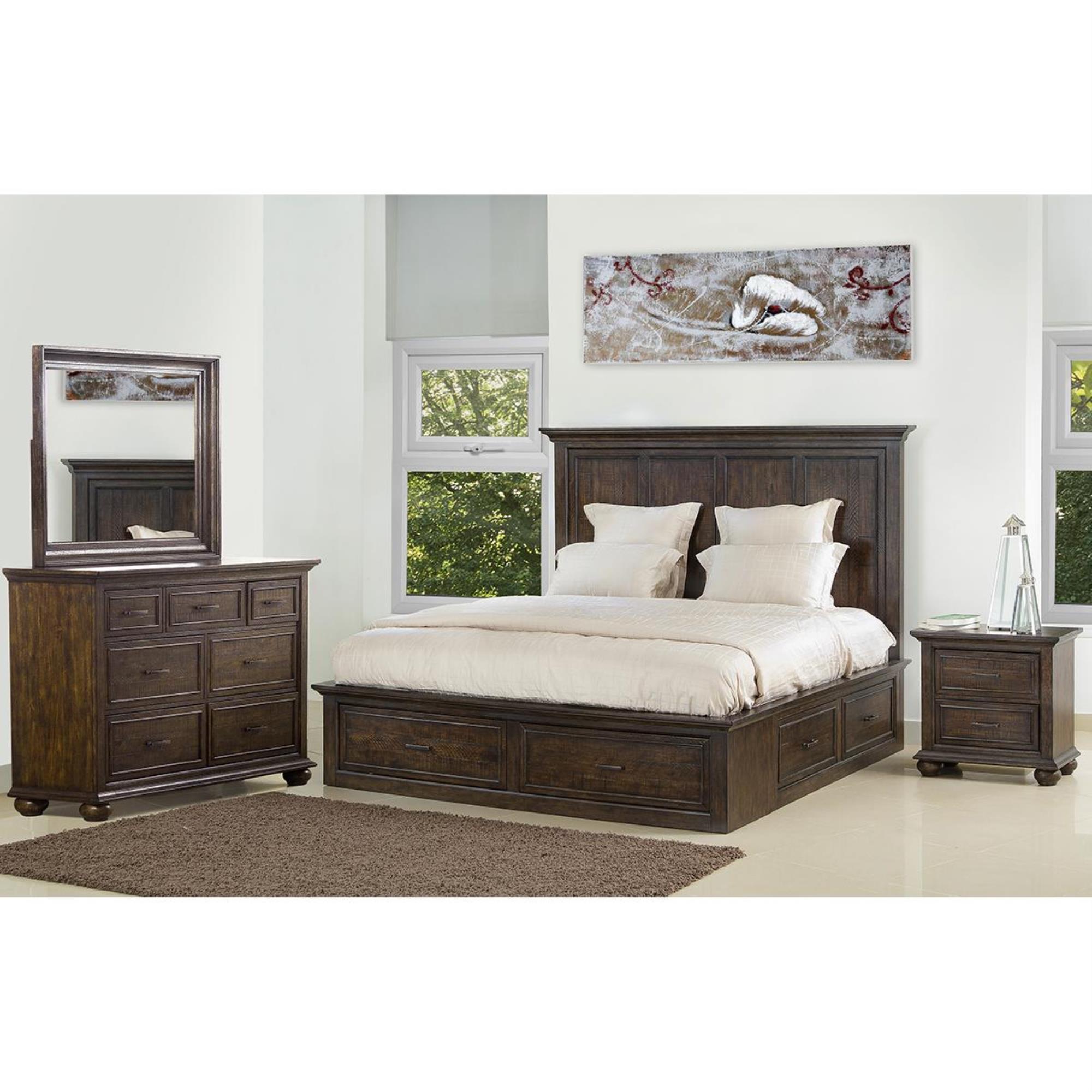 Samuel Lawrence Chatham Park 4 Piece Queen Bedroom Set In Chattered Tobacco Nebraska Furniture Mart