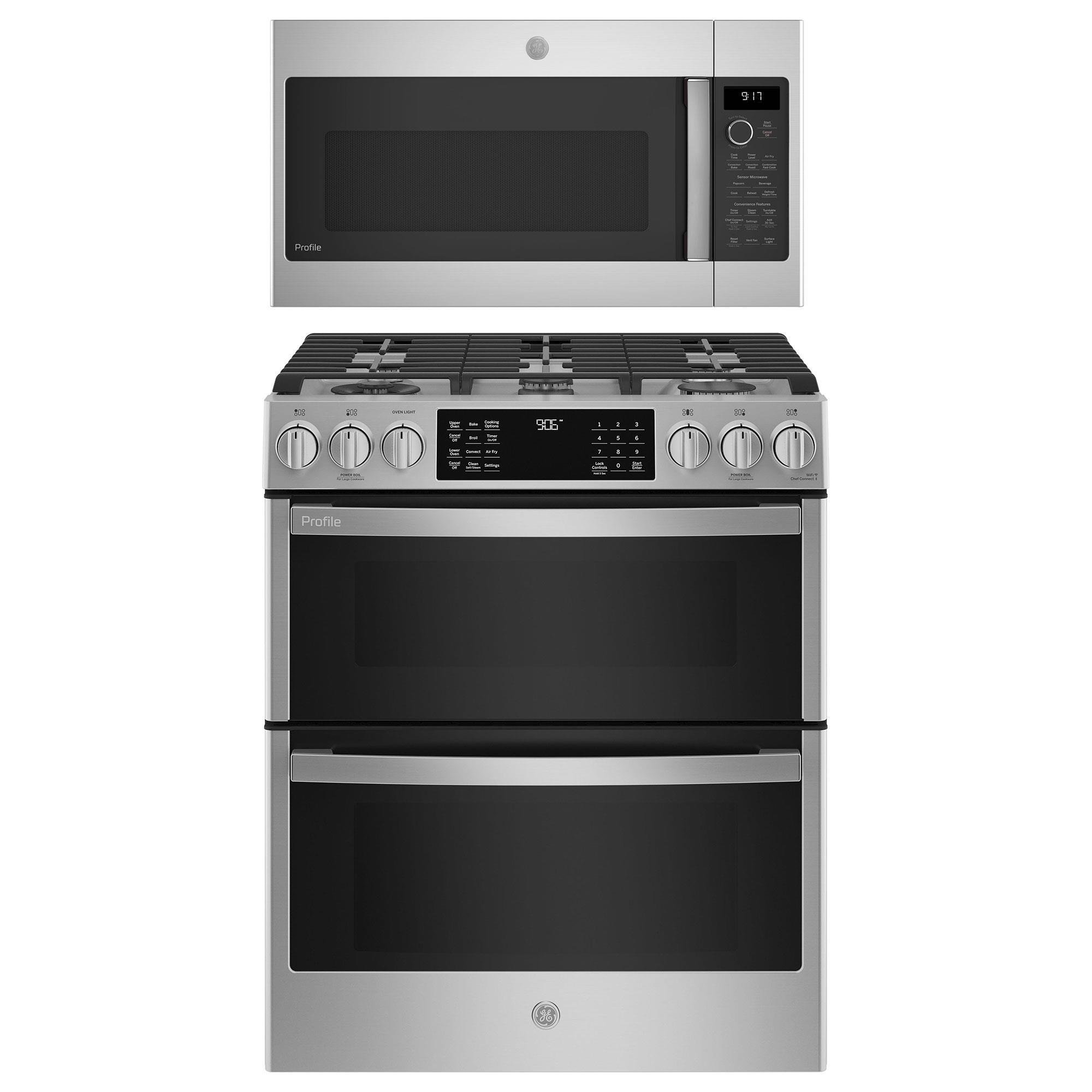 Ge profile gas store range double oven