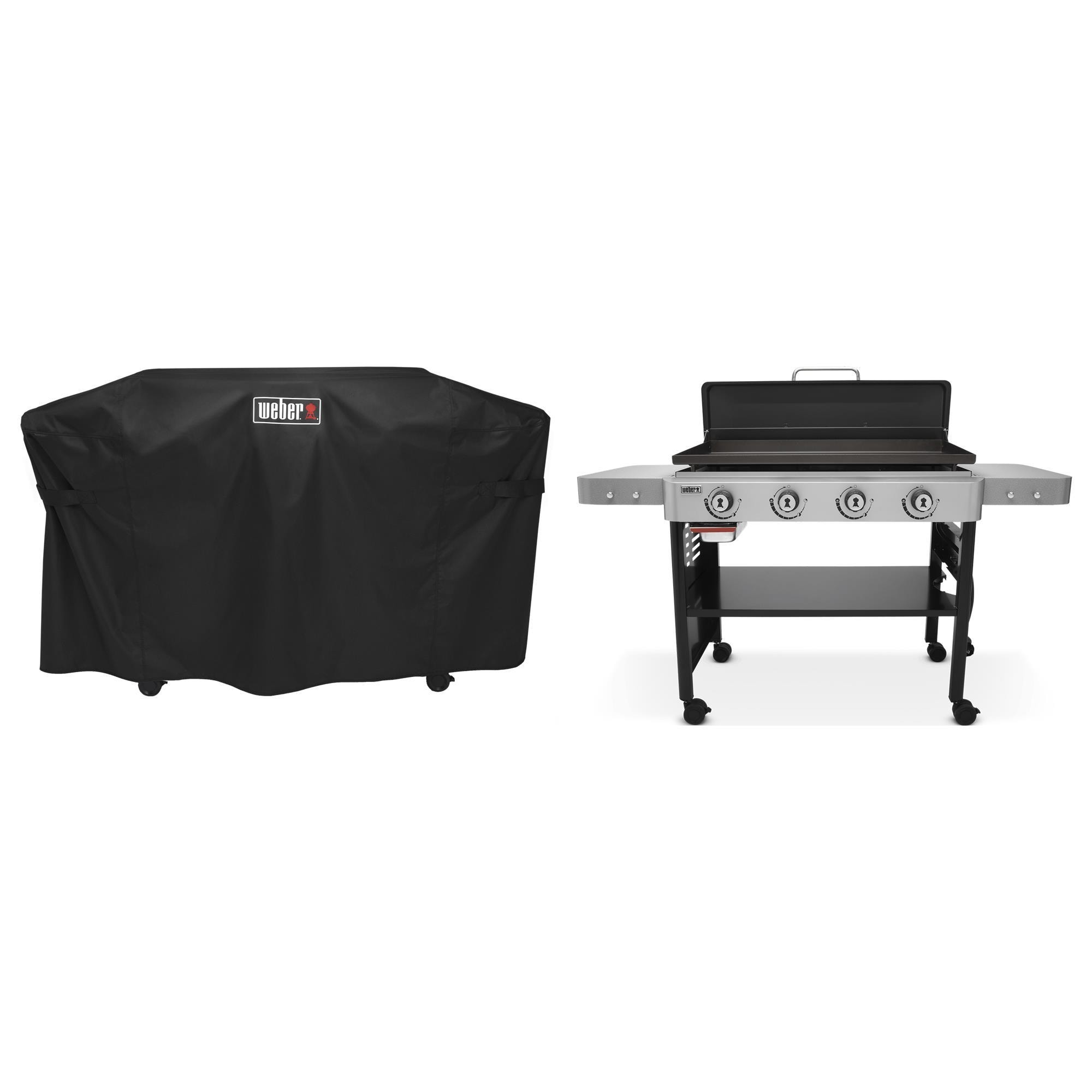 Weber 28 Liquid Propane Griddle with Premium Grill Cover in Black