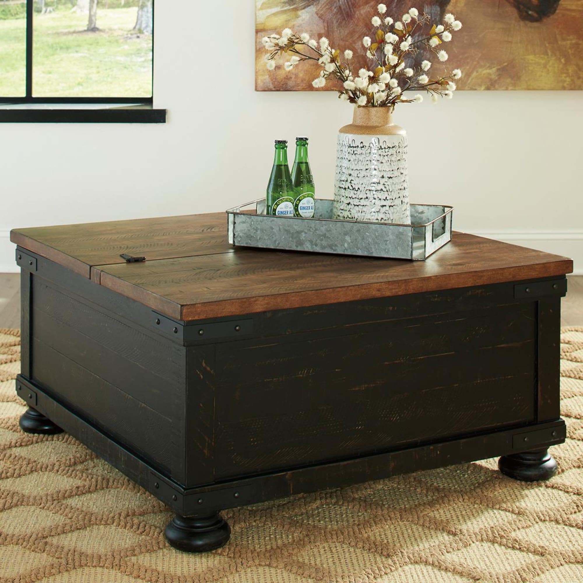 black ashley coffee table