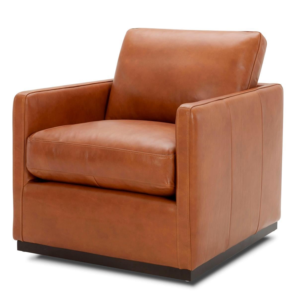 Interlochen Leather Accent Chair in Camel Brown Nebraska