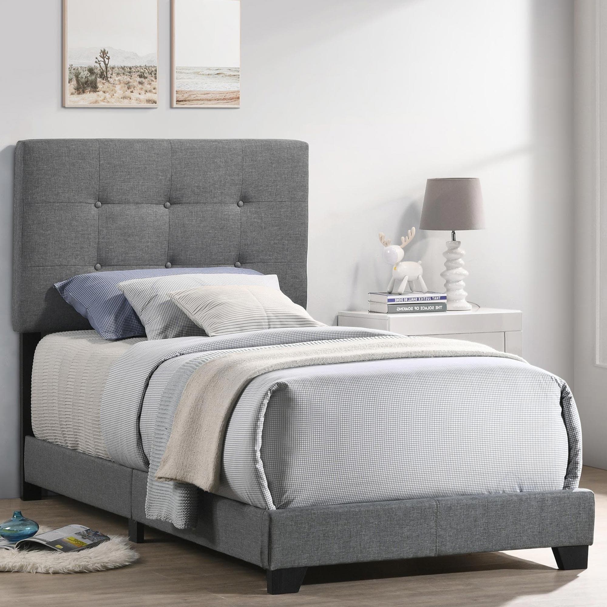 Hawthorne Furniture Addyson Upholstered Twin Bed in Gunmetal | NFM