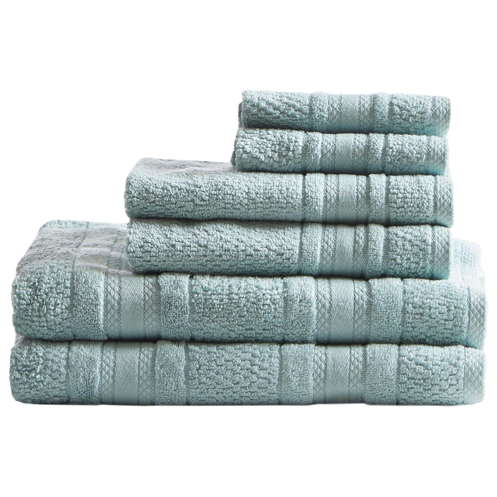 Madison Park Essentials Silver Adrien Super Soft 6 Piece Cotton Towel Set