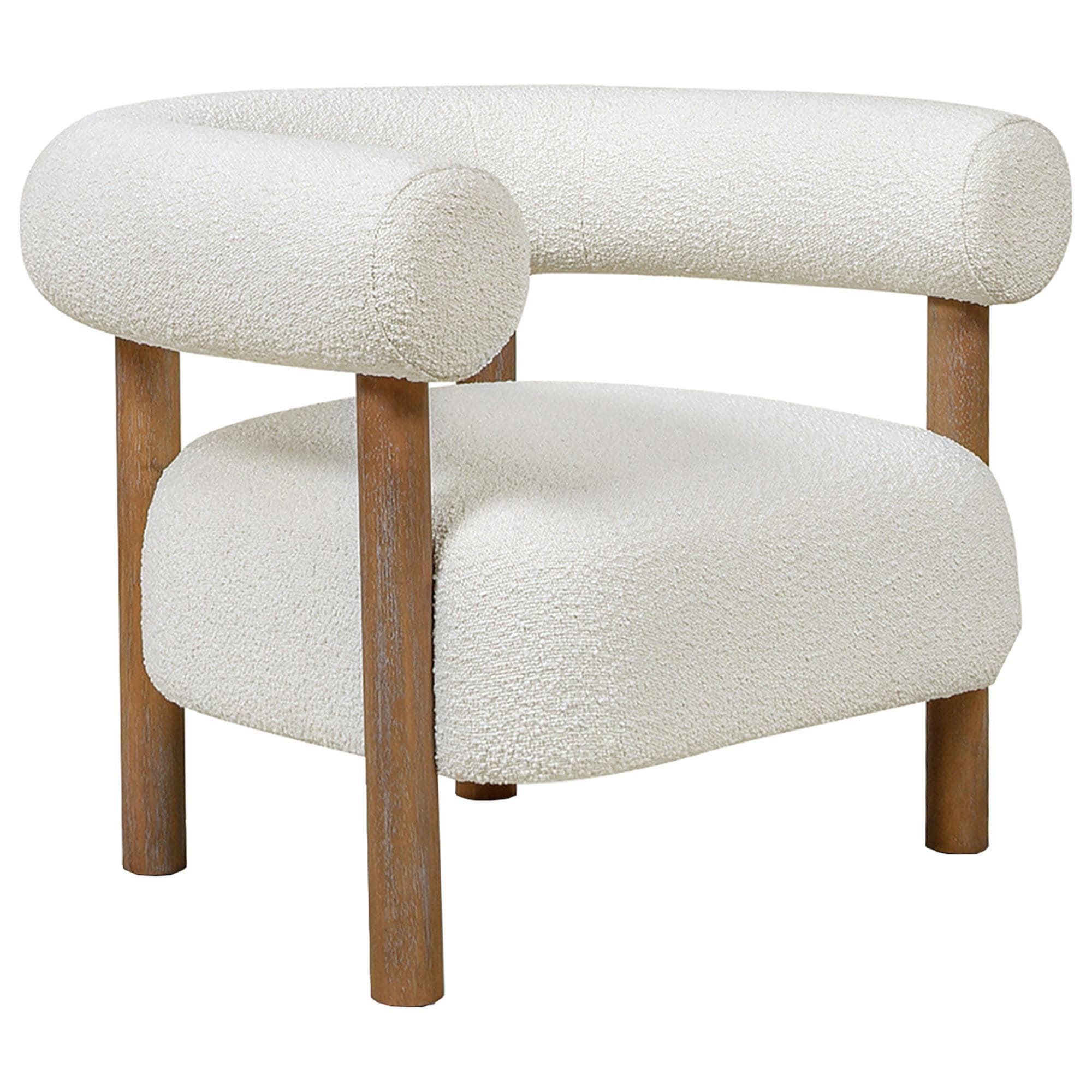 Jennifer Taylor Home Fuji Accent Chair in Ivory White | NFM