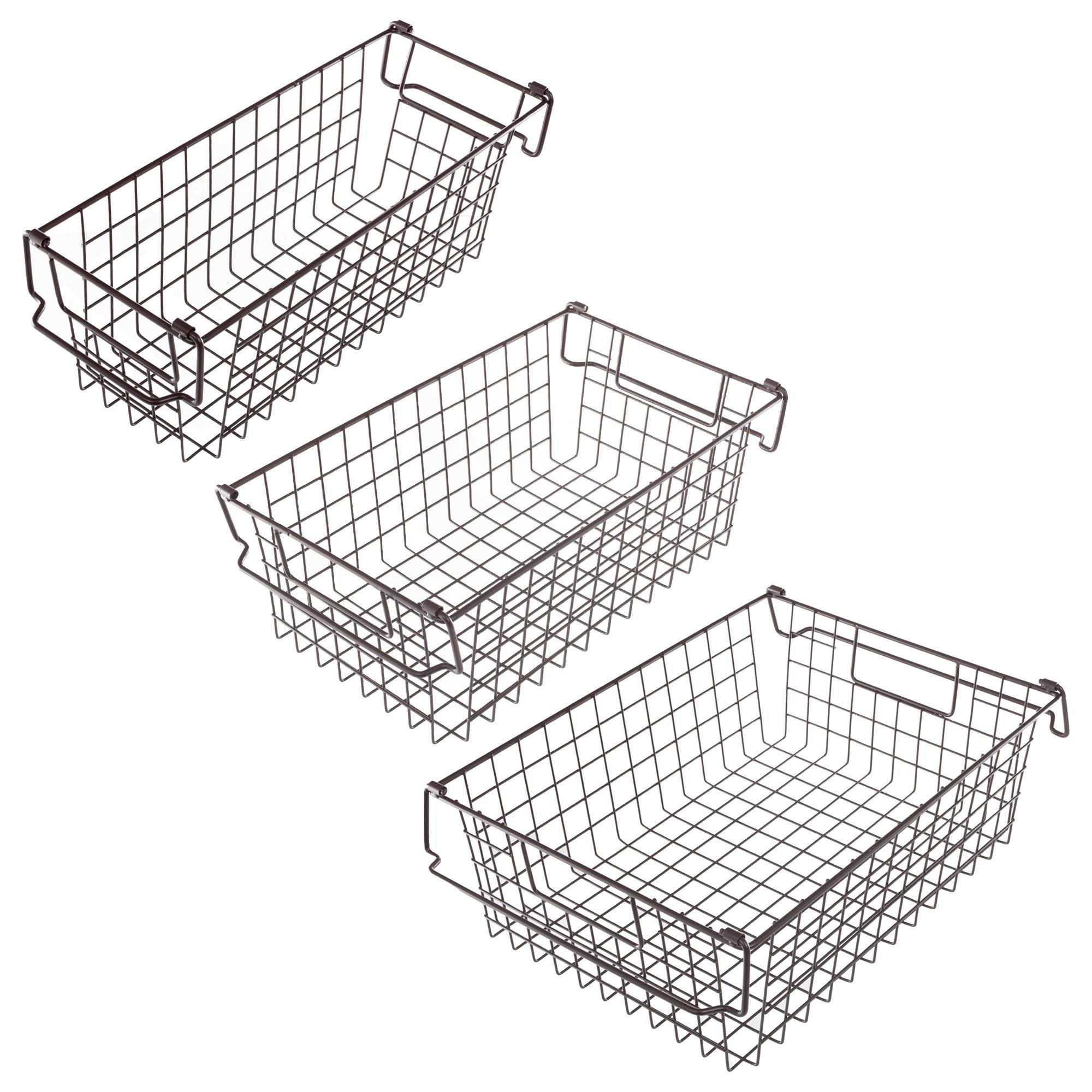 Timberlake 3-Piece Steel Stackable Storage Bin Set in White