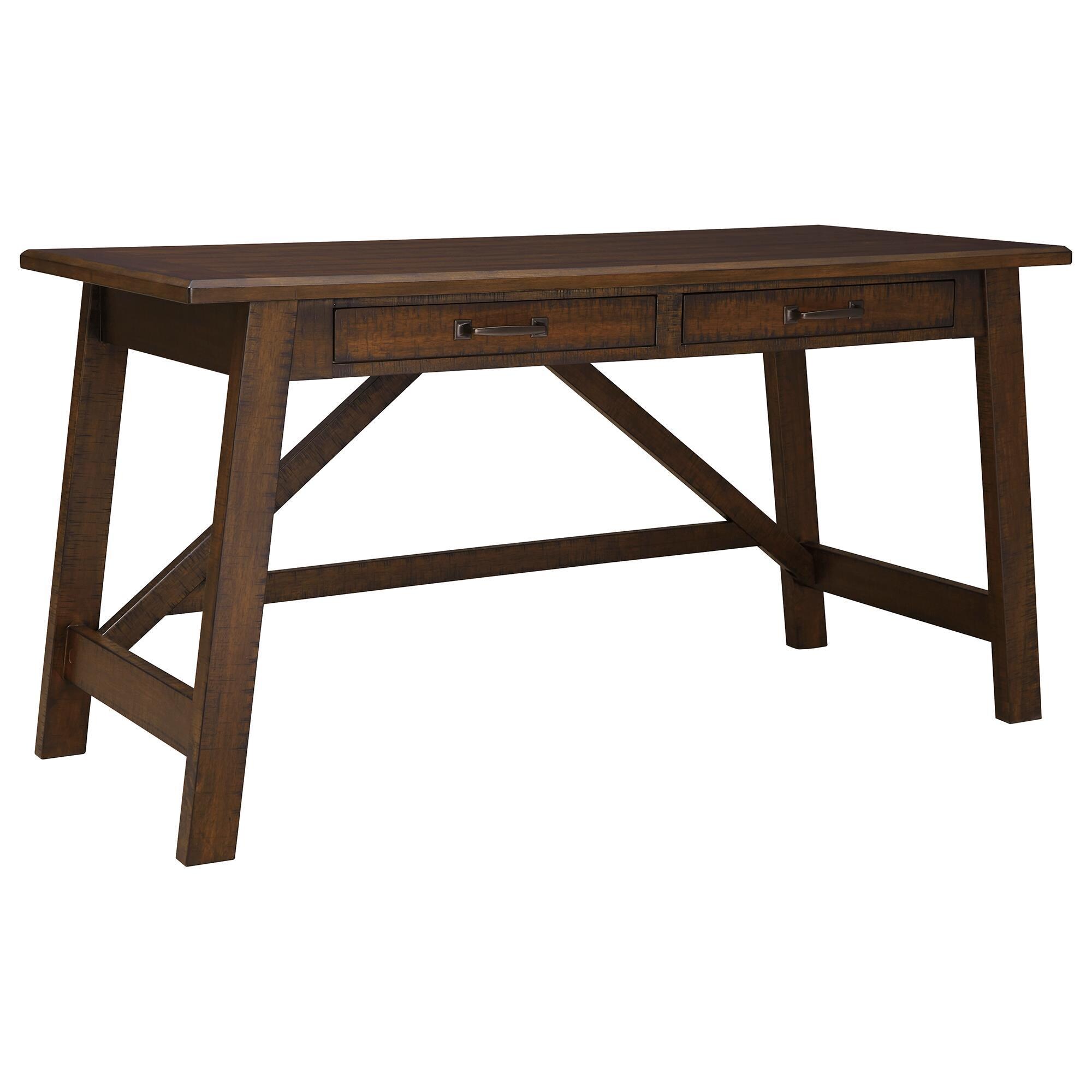 Signature Design by Ashley Baldridge Large Leg Desk in Rustic Brown ...