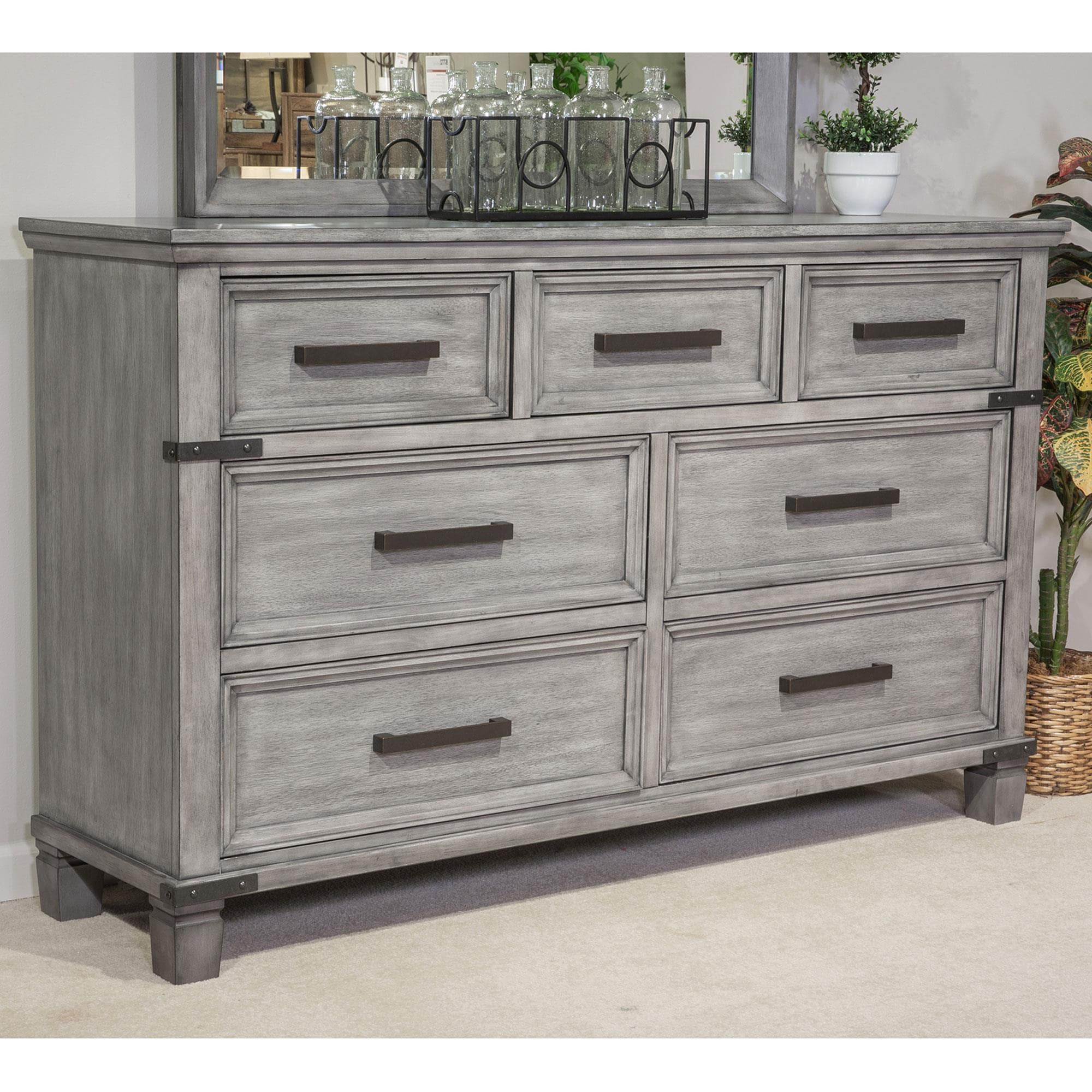 Signature Design by Ashley Russelyn 7 Drawer Dresser in Gray | NFM