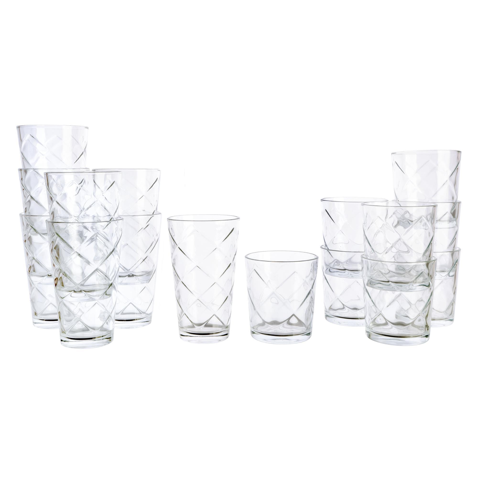 Gibson Home 16 Piece Lattice Glassware Drinkware Set