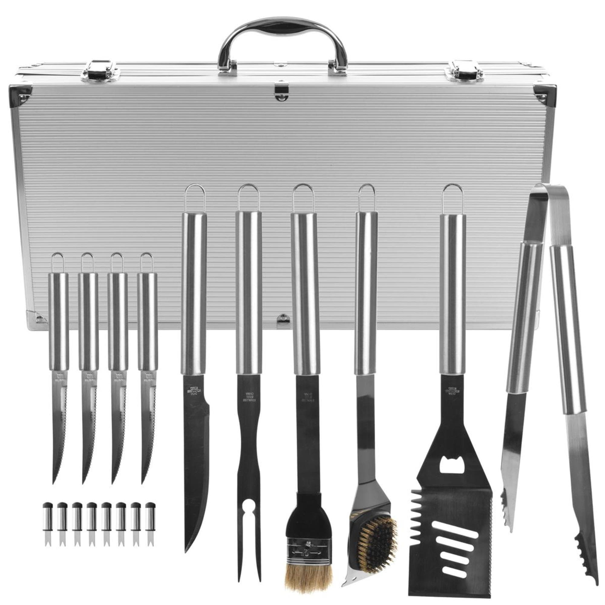 Timberlake 16-Piece BBQ Grill Tool Sett in Silver