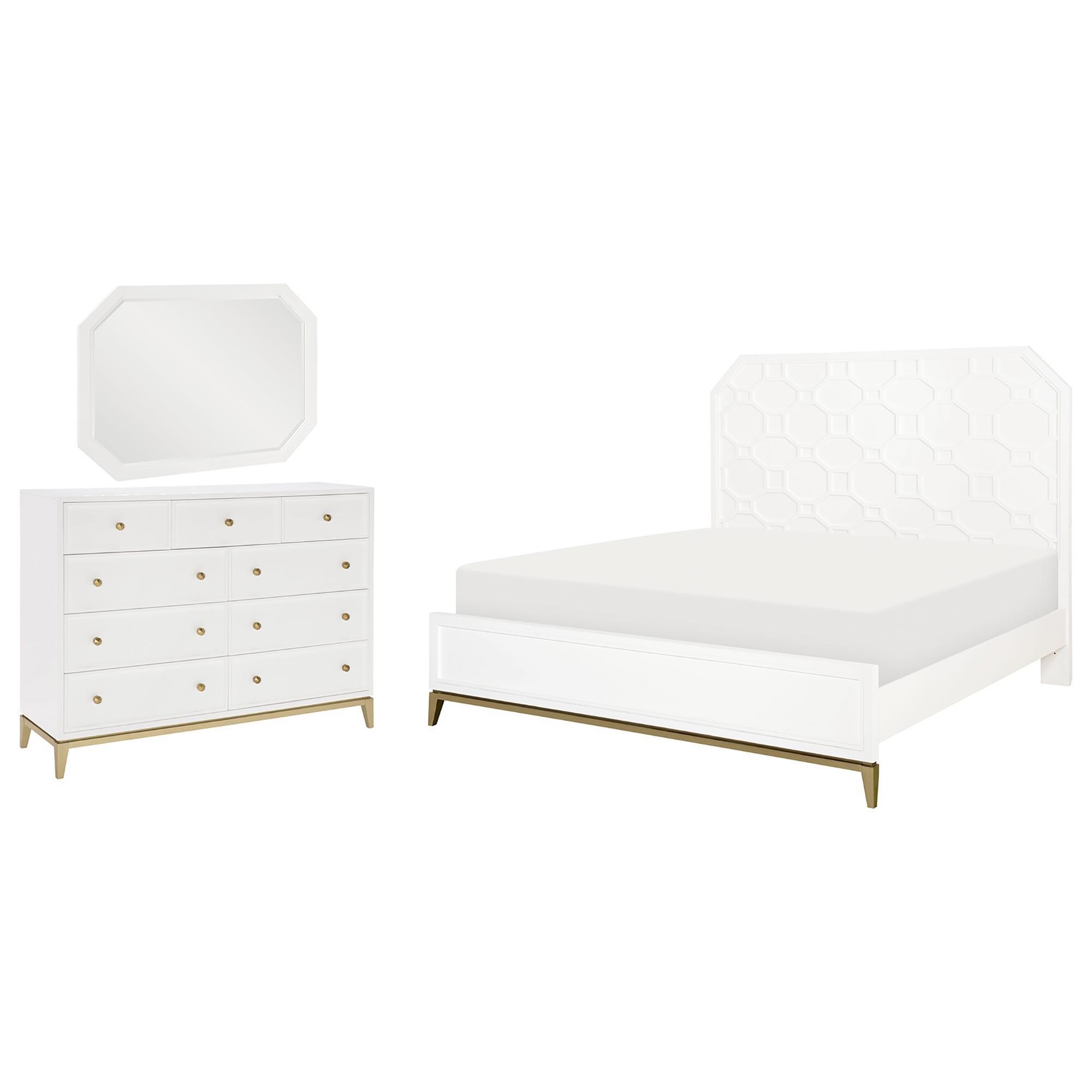 Legacy Classic Chelsea 3-Piece King Bedroom Set in White and Gold ...